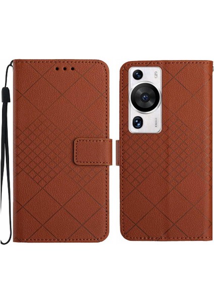 Huawei Için Flip Case P60/P60 Pro Cüzdan Pu Deri Kart Yuvası Standı Elmas (Yurt Dışından)