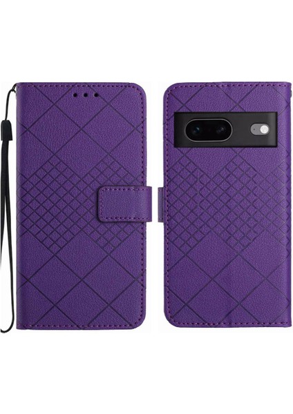 El Kayışı Cüzdan Pu Deri Kart Yuvası ile Google Pixel 7A Için Flip Case (Yurt Dışından)