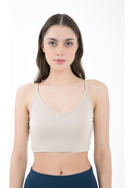 Örme Crop Body, Askılı V Yaka - Famiel