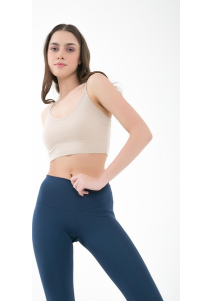 Örme Crop Body, Askılı V Yaka - Famiel