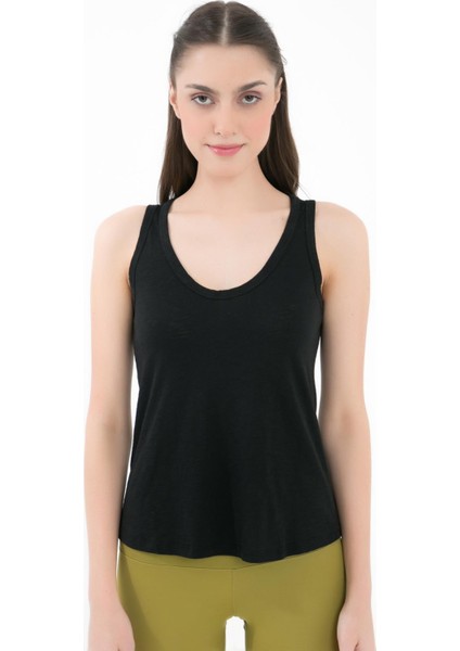 Örme T-Shirt, V Yaka Kolsuz - Rochel