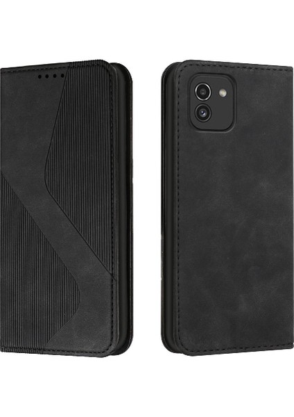 Samsung Galaxy A03 Için Kılıf Kart Yuvaları Tutucu Cüzdan Kickstand Manyetik Pu (Yurt Dışından)