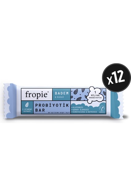 Badem & Kakaolu Probiyotik Bar - 35 g - 12 adet