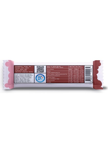 Yer Fıstığı & Kakaolu Probiyotik Bar - 35 g - 12 adet