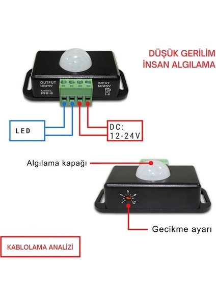 12-24V AYARLI PIR HAREKET SENSÖR MODÜLÜ