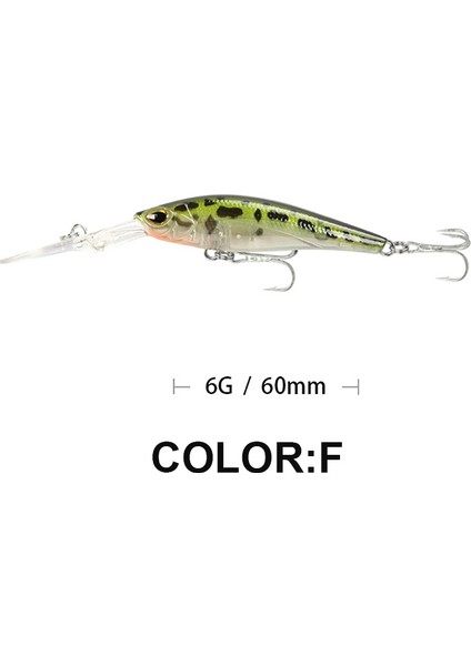 F Tarzı 6 cm 6g Balıkçılık Cazibesi Uzun Dudak Minnow Wobbler Cazibesi Derin Dalış Yüzen Jerkbait Swimbait Yapay Sert Yem Alabalık Bas Yem (Yurt Dışından) fiyatları