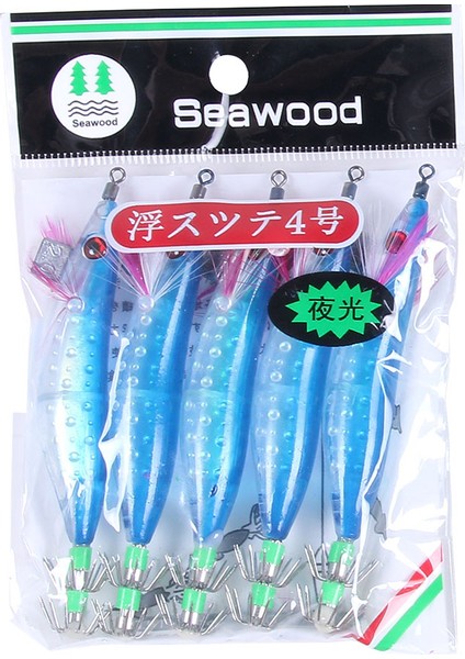 No.4 Stili 5pcslot Pesca Aydınlık Kalamar Kanca Kalamar Jigs Cazibesi 10CM-9.1G Ahtapot Mürekkep Balığı Ahşap Karides Deniz Pesca Için Sert Yemler (Yurt Dışından)