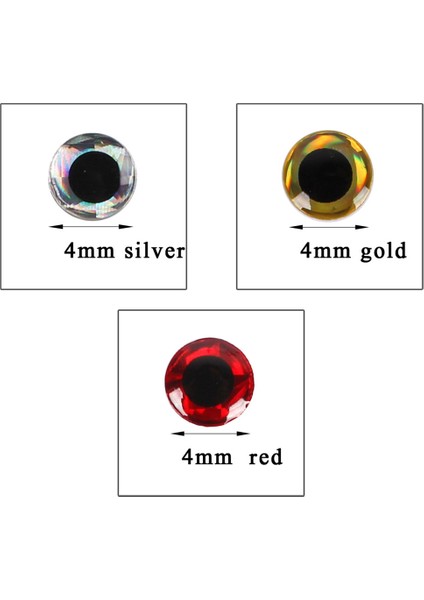 Gümüş Tarzı 3 mm Lot Balıkçılık Cazibesi Gözler Hologram Simülasyon Sinek Balıkçılık Minnow Yapay Balık Dıy Göz Olta Takımı (Yurt Dışından)