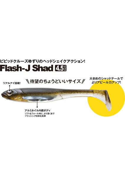 No.2 Tarzı Orijinal Flash-J Shad 4.5 "t Kuyruk Yumuşak Yem Balıkçılık Cazibesi 11 cm 12G Yüzen Swimbaits Pisi Balığı Levrek Somon Pike Alabalık (Yurt Dışından) modelleri