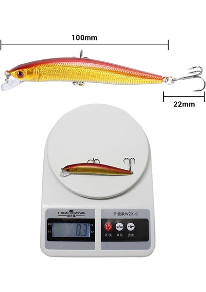 No.9 Stili 1 Adetgrup Balıkçılık Cazibesi 3D Gözler Yüzen Minnow Yapay Lazer Wobblers 10 cm 8.3g Crankbait Sert Plastik Olta Takımı Pesca (Yurt Dışından) modelleri