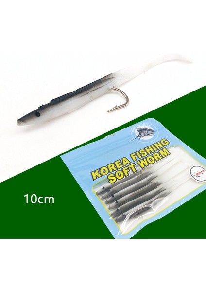 No.7 Tarzı Newlot 10 cm 2.5g Balıkçılık Cazibesi Balık Yılan Balığı Cazibesi Beyaz Mavi Yumuşak Yemler Kanca ile Küçük Balık Yılan Balığı Yapay Yem Pesca Leurre (Yurt Dışından) modelleri