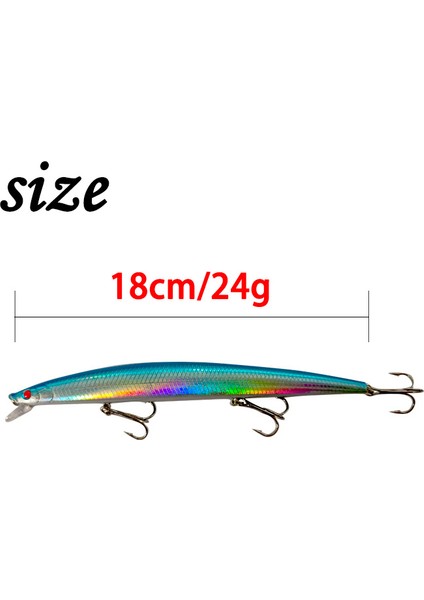 Ben Tarzım 180MM Büyük Uzun Balık Minnow 18 cm 24G Deniz Balıkçılık Cazibesi Yemler 3D Gözler Güçlü Kanca Lures Çizgili Bas Pesca Olta Takımı Swimbait (Yurt Dışından) fiyatları