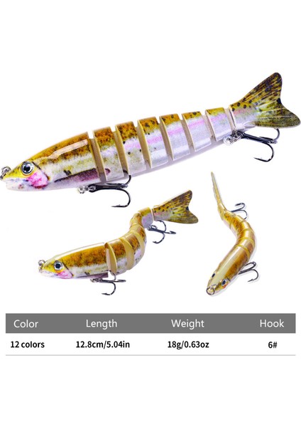 No.4 Stili Hengjıa Wobblers Pike Balıkçılık Lures Yüzme Yemi 12. Çok Eklemli Crankbait Sert Yem Minnow Alabalık Levrek Olta Takımı (Yurt Dışından) indirimleri