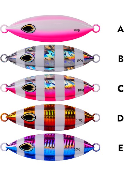 Renkbir Stil 40G-8.2CM 1 Adet Yavaş Jig 40G 60G 80G 100G 150G 200G Balıkçılık Cazibesi Döküm Jig Yem Kaşık Metal Balık Tuzlu Su Yapay Sert Yem Mücadele (Yurt Dışından) fırsatları