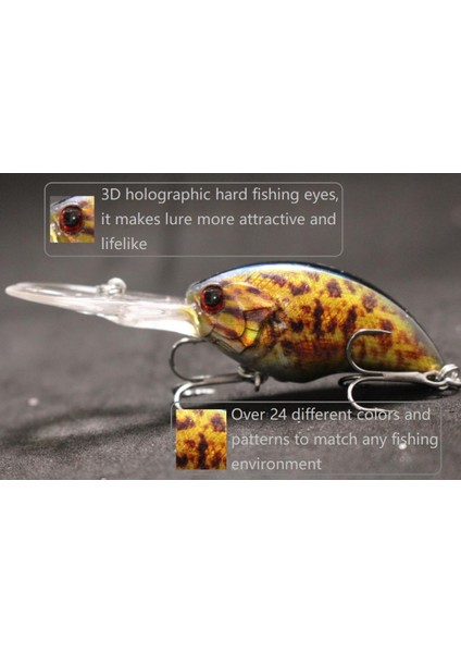 HC733X409 Stili Wlure Balıkçılık Lures 11G 8.5 cm Derin Su Wobbler Gerçek Cilt Boyama Sıkı Yüzen Crankbait Kesme Bıçağı Tiz Kanca HC733 (Yurt Dışından) fırsatları