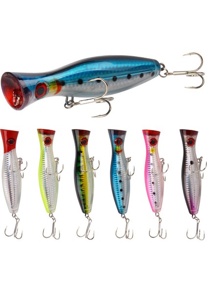 No.7 Tarzı 12.5CM40G Xy-67 Popper Balıkçılık Luya Lures 12.5 cm 40G Topwater Sert Olta Nehir Deniz Simülasyon Yemler 3D Balıklar Artificia G Mücadele (Yurt Dışından)