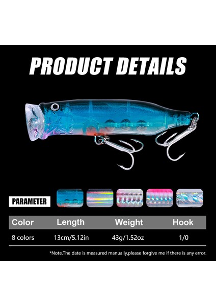 No.5 Tarzı Hengjıa Popper Cazibesi Pike ve Levrek Için Balıkçılık 7.2 cm 9.4g Topwater Yem Yapay Wobblers Plastik Olta Takımı (Yurt Dışından) indirimleri