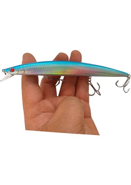 D Tarzı 180MM Büyük Uzun Balık Minnow 18 cm 24G Deniz Balıkçılık Cazibesi Yemler 3D Gözler Güçlü Kanca Lures Çizgili Bas Pesca Olta Takımı Swimbait (Yurt Dışından)