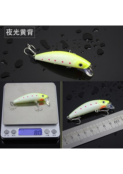 No.7 Tarzı 1 Adet Minnow Balıkçılık Cazibesi 7cmg 3D Gözler Crankbait Cazibesi Wobbler Yapay Sert Yem Üç Çapa Kanca Olta Takımı (Yurt Dışından) modelleri
