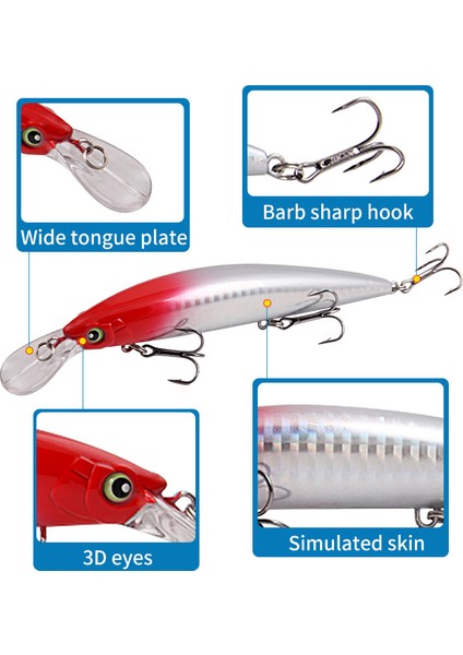 No.5 Tarzı 15.2 cm 36G Balıkçılık Cazibesi Batan Ağır Minnow 3 Üçlü Kanca Tuzlu Su Tatlı Su Aksesuarları Lazer Kaplama Yapay Yem (Yurt Dışından) fırsatları
