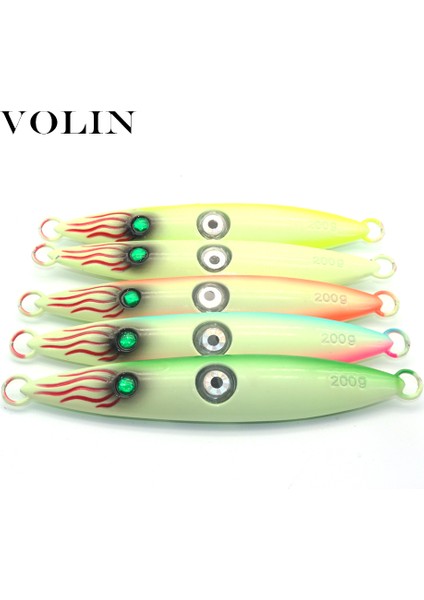 E Tarzı 200G Volın Yenı Büyük Metal Jig Balıkçılık Cazibesi 200G Tekne Yavaş Jig Aydınlık Cazibesi Suda Parıldayan Sert Yem Deniz Olta Takımı (Yurt Dışından)