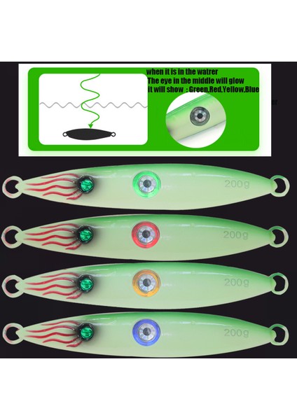 E Tarzı 200G Volın Yenı Büyük Metal Jig Balıkçılık Cazibesi 200G Tekne Yavaş Jig Aydınlık Cazibesi Suda Parıldayan Sert Yem Deniz Olta Takımı (Yurt Dışından)