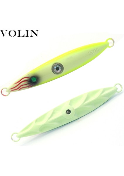 E Tarzı 200G Volın Yenı Büyük Metal Jig Balıkçılık Cazibesi 200G Tekne Yavaş Jig Aydınlık Cazibesi Suda Parıldayan Sert Yem Deniz Olta Takımı (Yurt Dışından)