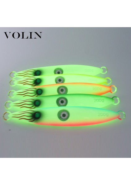 E Tarzı 200G Volın Yenı Büyük Metal Jig Balıkçılık Cazibesi 200G Tekne Yavaş Jig Aydınlık Cazibesi Suda Parıldayan Sert Yem Deniz Olta Takımı (Yurt Dışından)