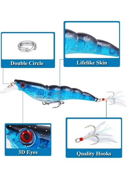 No.6 Stili Kral Karides Cazibesi 13.6g 9.5 cm Balıkçılık Cazibesi Wobbler Karides Sazan Döküm Swimbait Yapay Balıkçılık Sert Yem (Yurt Dışından)