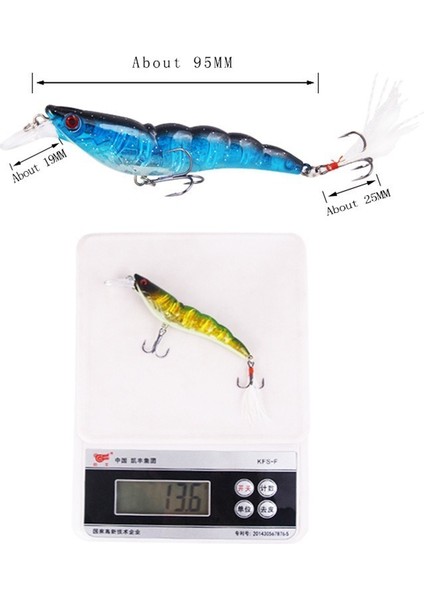 No.6 Stili Kral Karides Cazibesi 13.6g 9.5 cm Balıkçılık Cazibesi Wobbler Karides Sazan Döküm Swimbait Yapay Balıkçılık Sert Yem (Yurt Dışından)
