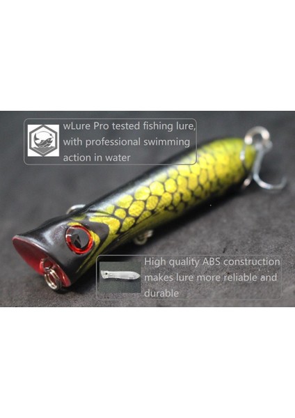 T683X80 Stili Wlure Balıkçılık Cazibesi Topwater Popper 8 cm 12G Crankbait Sazan Sinek Tatlı Su Deniz Böcek Yem Sahte Cazibesi Buz Cazibesi Balıkçılık T683 (Yurt Dışından) fırsatları