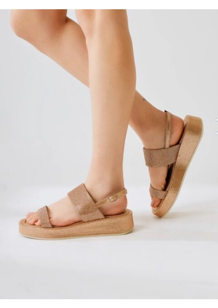 Rose Gold Taşlı Kadın Sandalet modelleri
