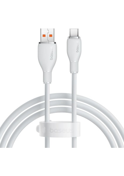 Pudding Serisi Usb to Type-C kablo 100 Watt 100 WATT Samsung , Huaweii , Xiaomi , Oppo uyumlu 6 AMPER Süper Hızlı Şarj ve Data Aktarım Kablosu BEYAZ