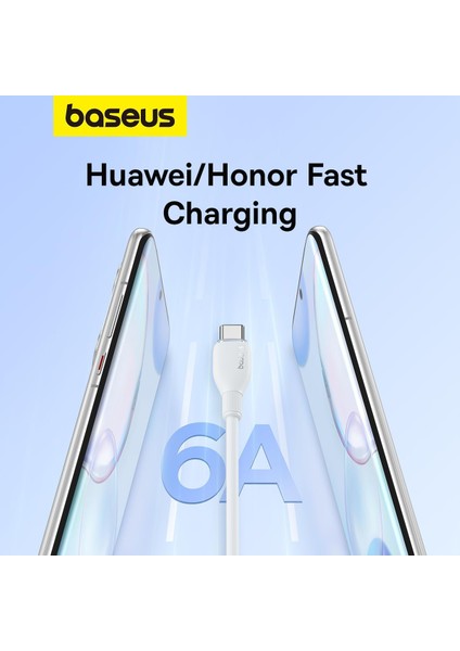 Pudding Serisi Usb to Type-C kablo 100 Watt 100 WATT Samsung , Huaweii , Xiaomi , Oppo uyumlu 6 AMPER Süper Hızlı Şarj ve Data Aktarım Kablosu BEYAZ fiyatları