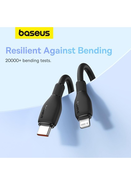 Pudding Serisi İPhone 14 13 12 11 x 7 8 Serileriyle Uyumlu 20W Tpe-c To Lightning Hızlı Şarj ve Data Aktarım Kablosu Siyah 1.2 Metre