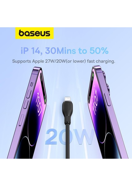 Pudding Serisi İPhone 14 13 12 11 x 7 8 Serileriyle Uyumlu 20W Tpe-c To Lightning Hızlı Şarj ve Data Aktarım Kablosu Siyah 1.2 Metre
