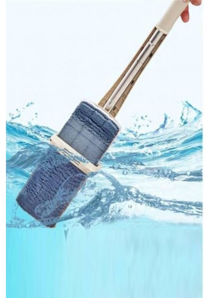 Kovasız 360 Mikrofiber Kendinden Sıkmalı Mop Paspas Temizlik Paspası + 1 Adet Yedek Bez