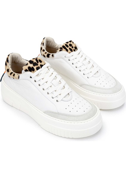 Kadın Deri Beyaz/leopar Sneakers & Spor Ayakkabı 511 BD1202C Bn Ayk Y24 Camelıa/abıp/marmo