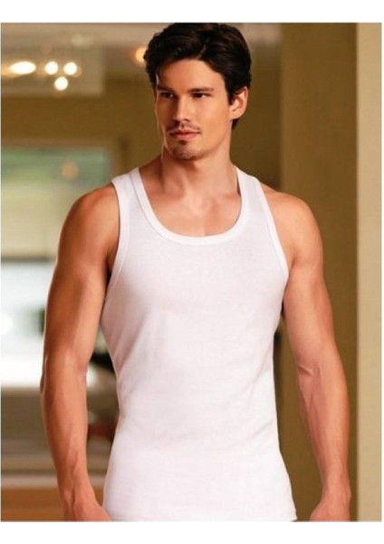 Çapa Collection Baytaş Yıldız Erkek Ince Beyaz Atlet 12 Adet modelleri