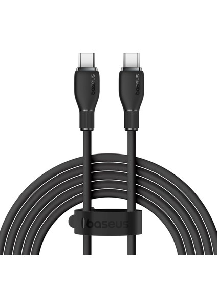 Pudding Serisi Type-C to Type-C 100 Watt Süper Hızlı , Android Uyumlu , İPhone 15 , Macbook , iPad Serileriyle Uyumlu 100W PD Hızlı Şarj ve Data Aktarım Kablosu Siyah