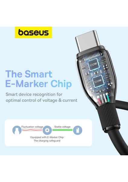 Pudding Serisi Type-C to Type-C 100 Watt Süper Hızlı , Android Uyumlu , İPhone 15 , Macbook , iPad Serileriyle Uyumlu 100W PD Hızlı Şarj ve Data Aktarım Kablosu Siyah