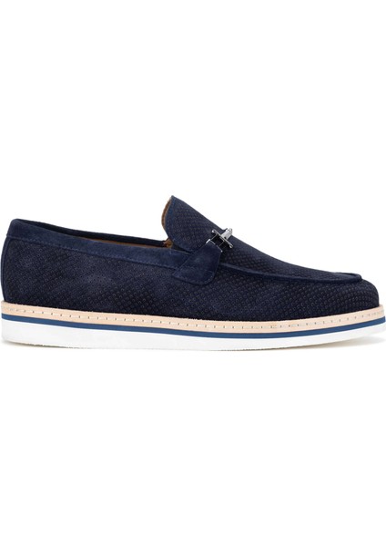 Erkek Deri Lacivert Süet Loafer Ayakkabı 285 3864 Erk Ayk Y/24 Lacı Suet
