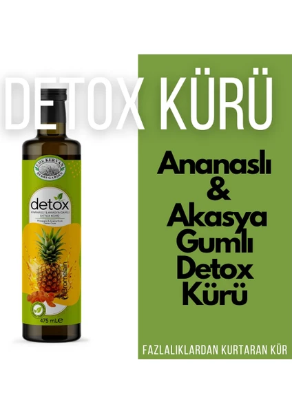 Emr Kervan Herbs Garden Ananaslı (Bromelain) ve Akasya Gamlı Detox Kürü 475ML