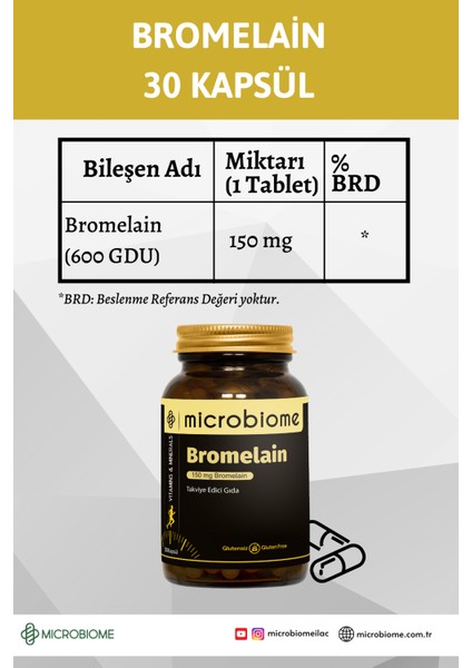 Bromelain 30 Kapsül