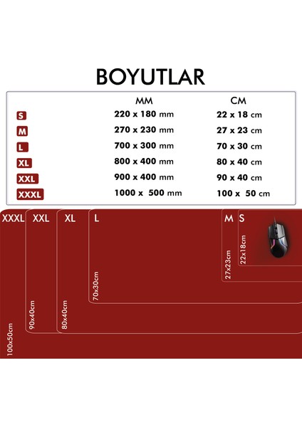 MP05 - 90x40 2xLarge Kırmızı Gaming Mousepad | Kaymaz Taban, Oyuncu Gamepad,Ev,Ofis,Oyun