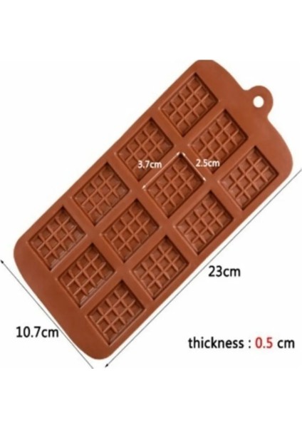 Mini Tablet Silikon Çikolata Kalıbı 12'li