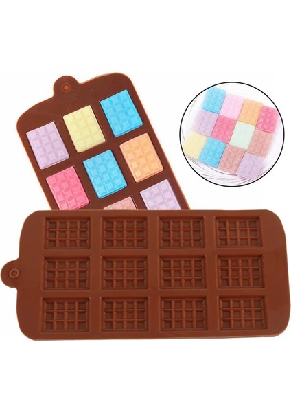 Mini Tablet Silikon Çikolata Kalıbı 12'li