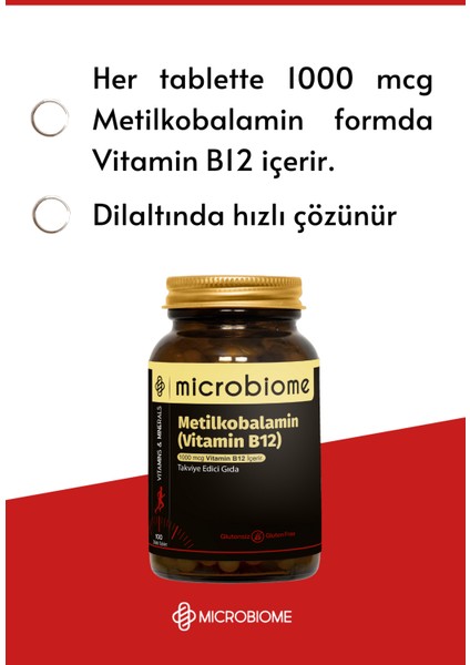 Vitamin B12 1000 mcg 100 Dilaltı Tablet