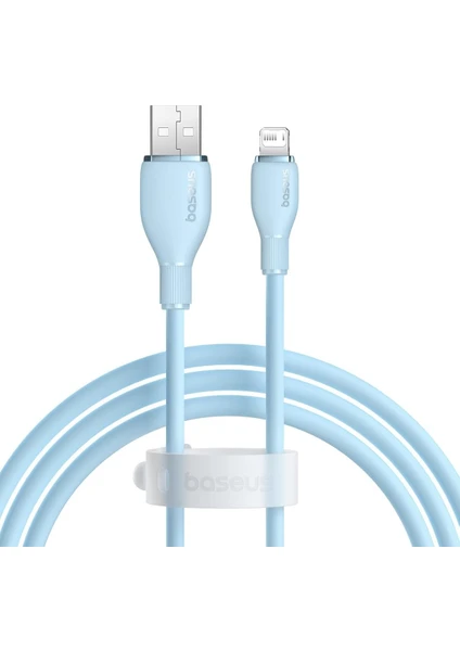 Pudding Serisi Usb To iPhone uyumlu Lightning USB iPhone Uyumlu 2.4 Amper Hızlı Şarj ve Data Aktarım Kablosu iPhone 14 , 13 ,12 11 ,x , 7 , 8 , 6 uyumlu MAVİ