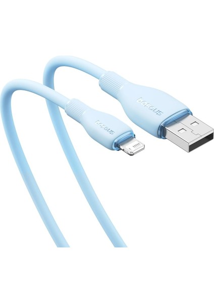 Pudding Serisi Usb To iPhone uyumlu Lightning USB iPhone Uyumlu 2.4 Amper Hızlı Şarj ve Data Aktarım Kablosu iPhone 14 , 13 ,12 11 ,x , 7 , 8 , 6 uyumlu MAVİ